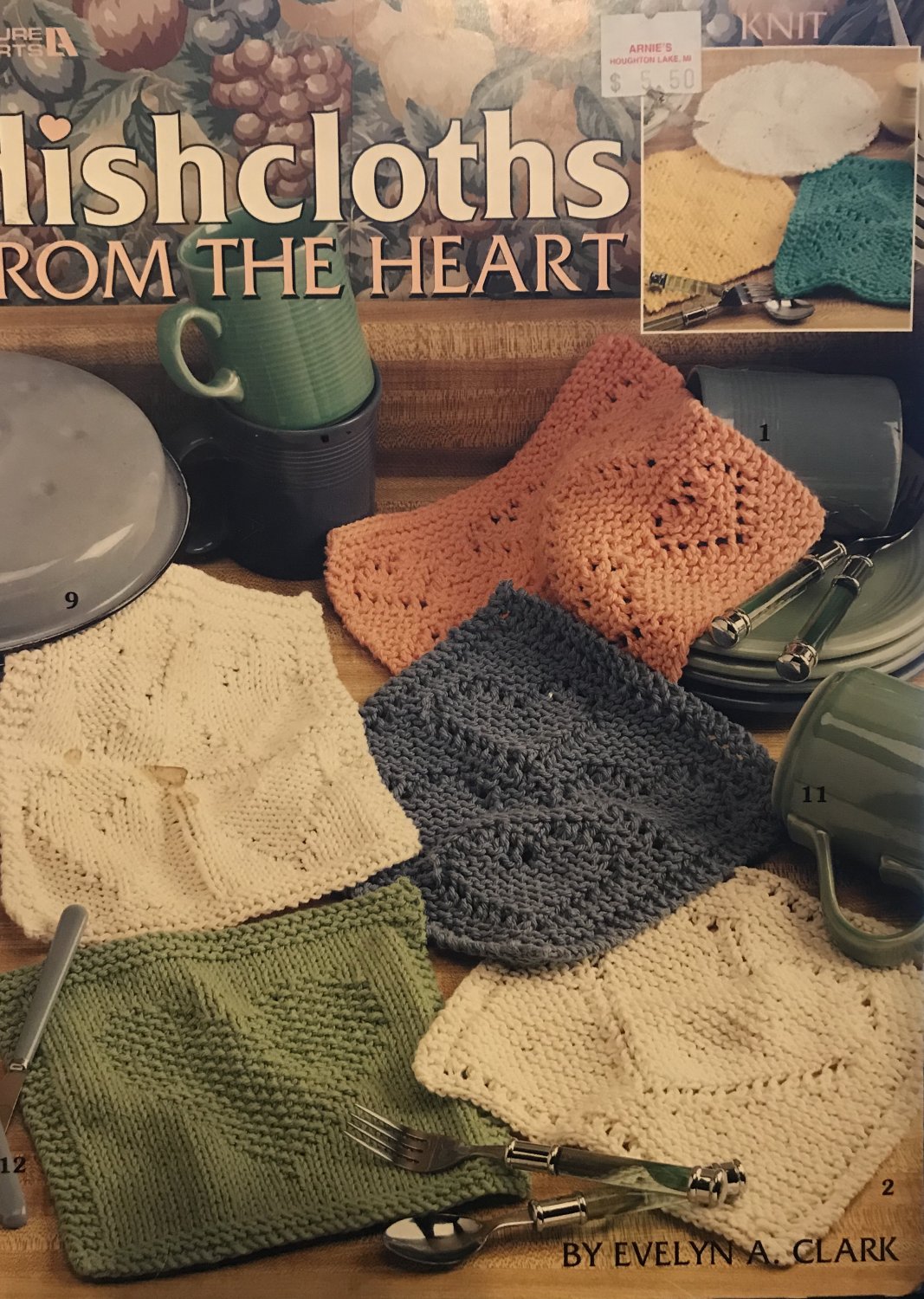 Dishcloths from the Heart to Knit Leisure Arts 3253 Knitting Pattern 15 Designs