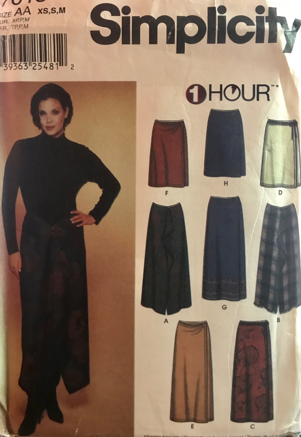 Simplicity 7015 Misses' 1 Hour wrap a round Skirt in 2 lengths Sewing Pattern Size XS, S, M