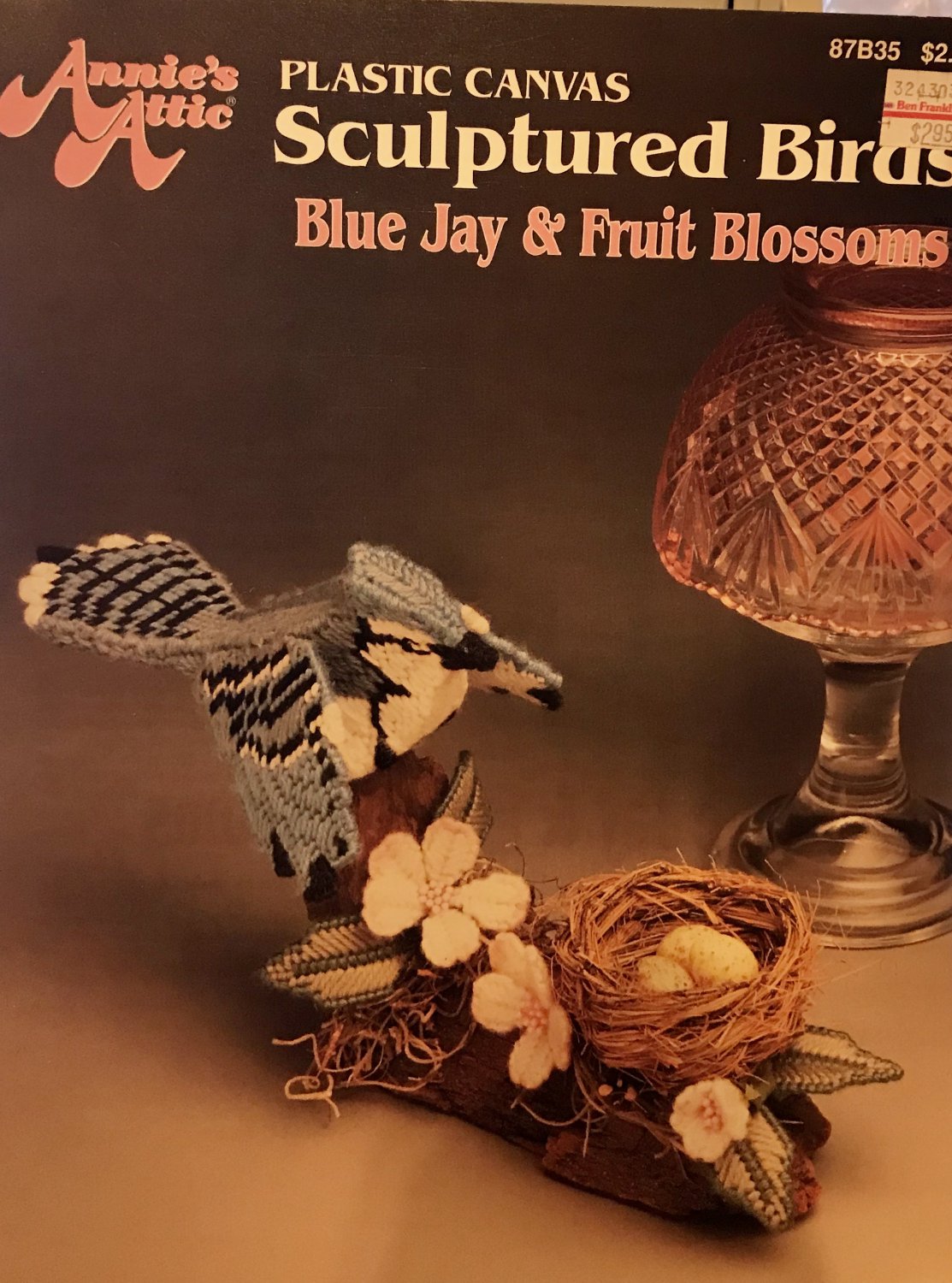 Plastic Canvas Sculptured Birds Blue Jay & Fruit Blossoms Annies Attic 87B35