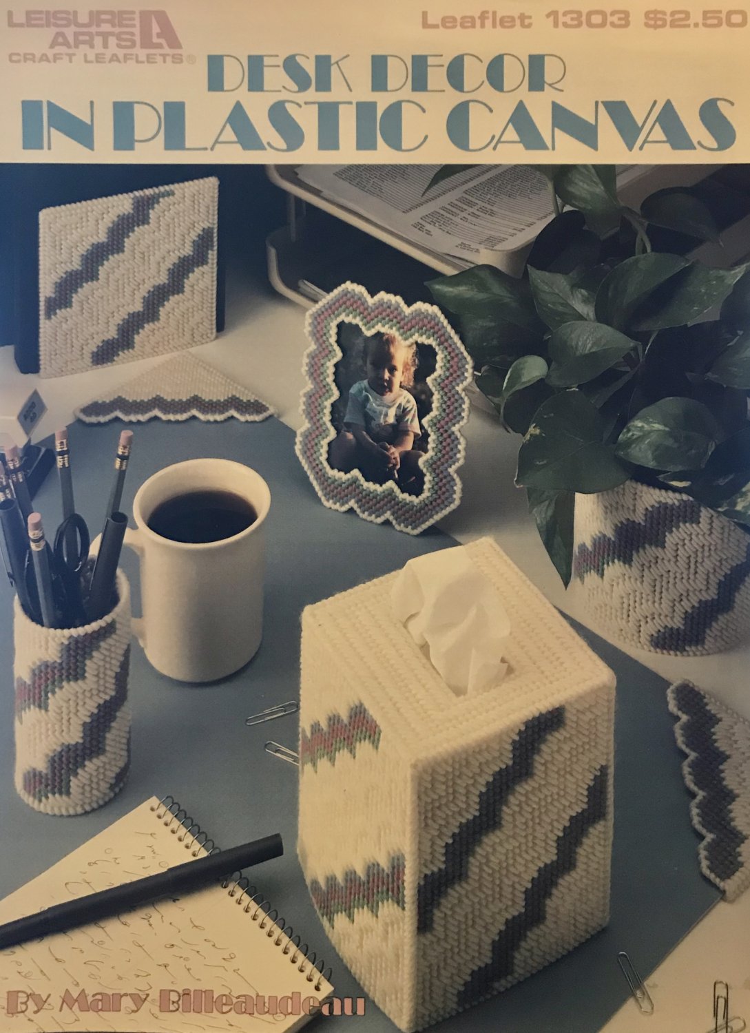 Desk Decor in Plastic Canvas Leisure Arts Leaflet 1303
