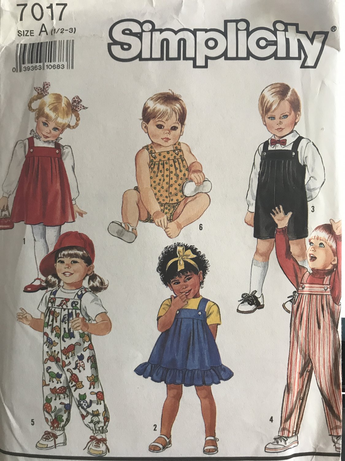 Simplicity 7017 Child's Overalls, Sundress, Jumper and Bubble Suit ...