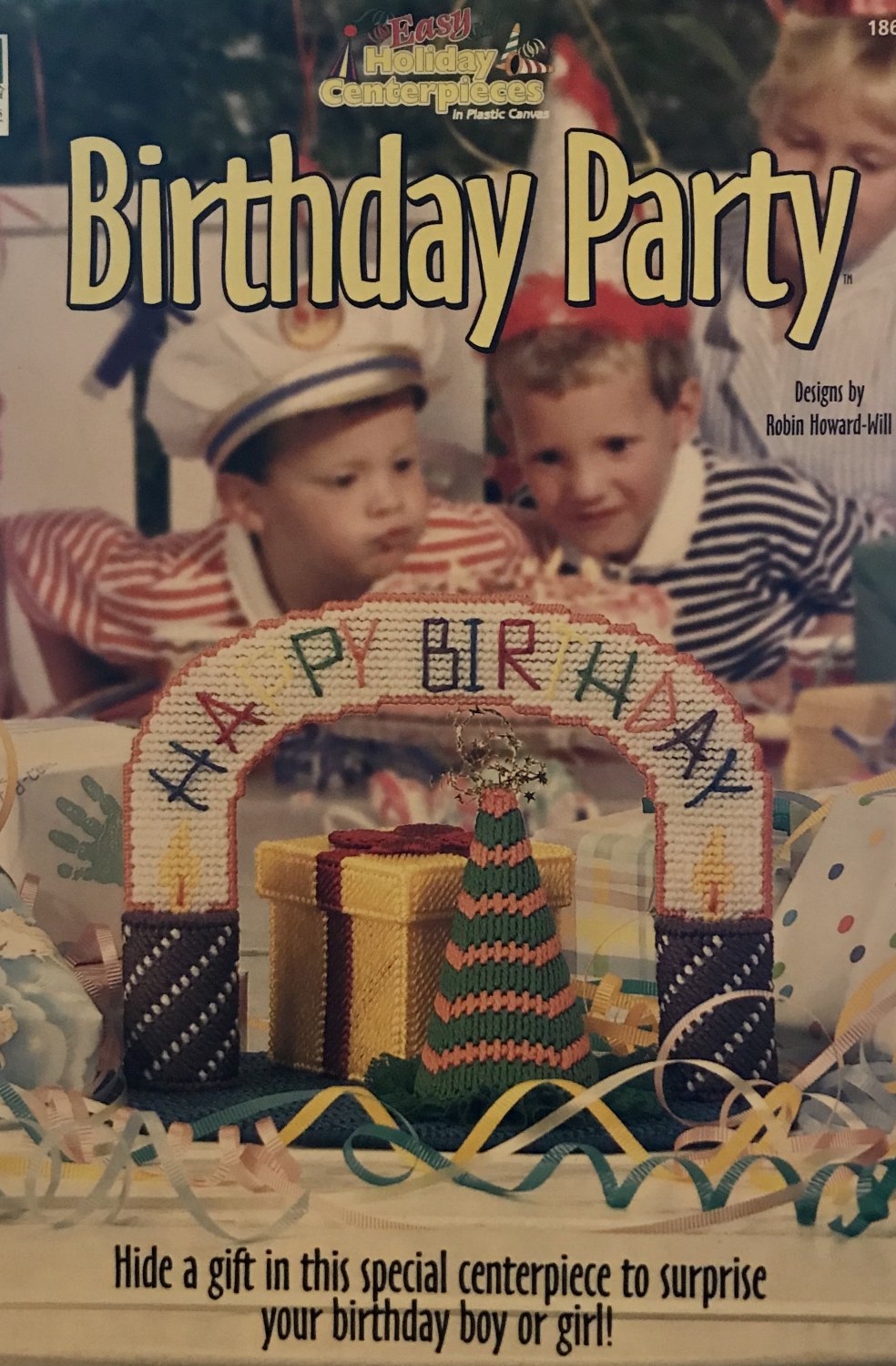 Birthday Party Centerpiece in Plastic Canvas House of White Birches 186001