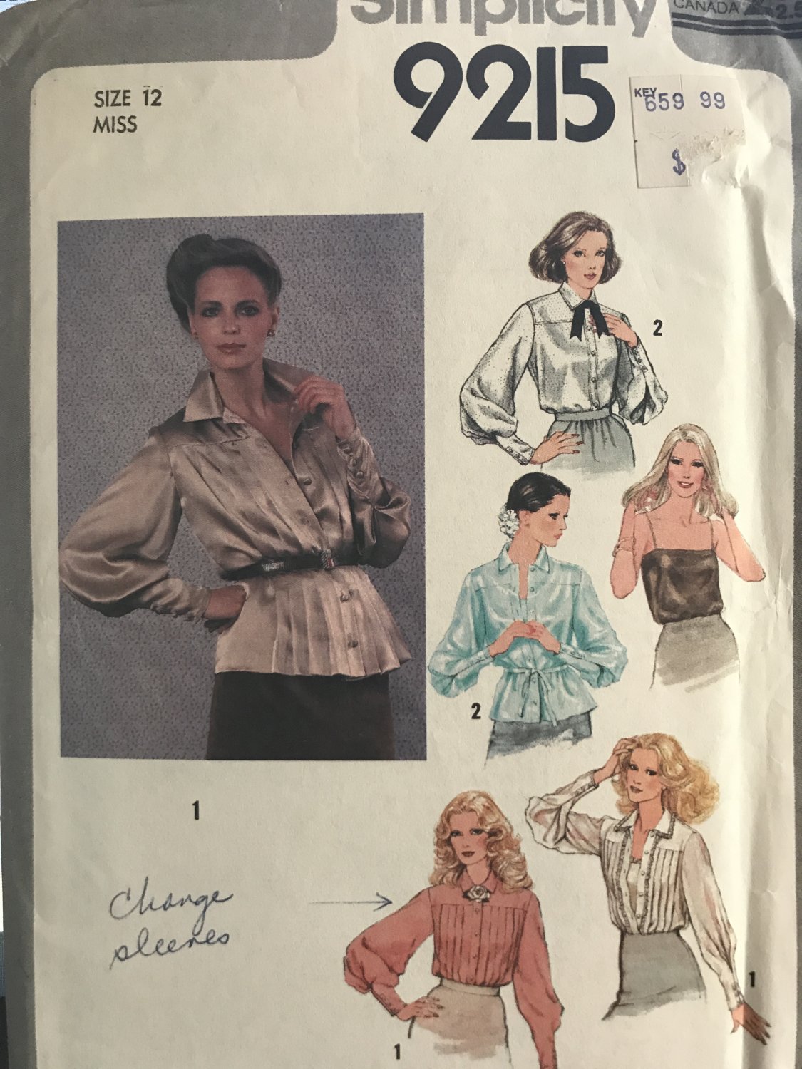 Simplicity 9215 Misses' Set of Blouses and Camisole:Sewing Pattern size 12
