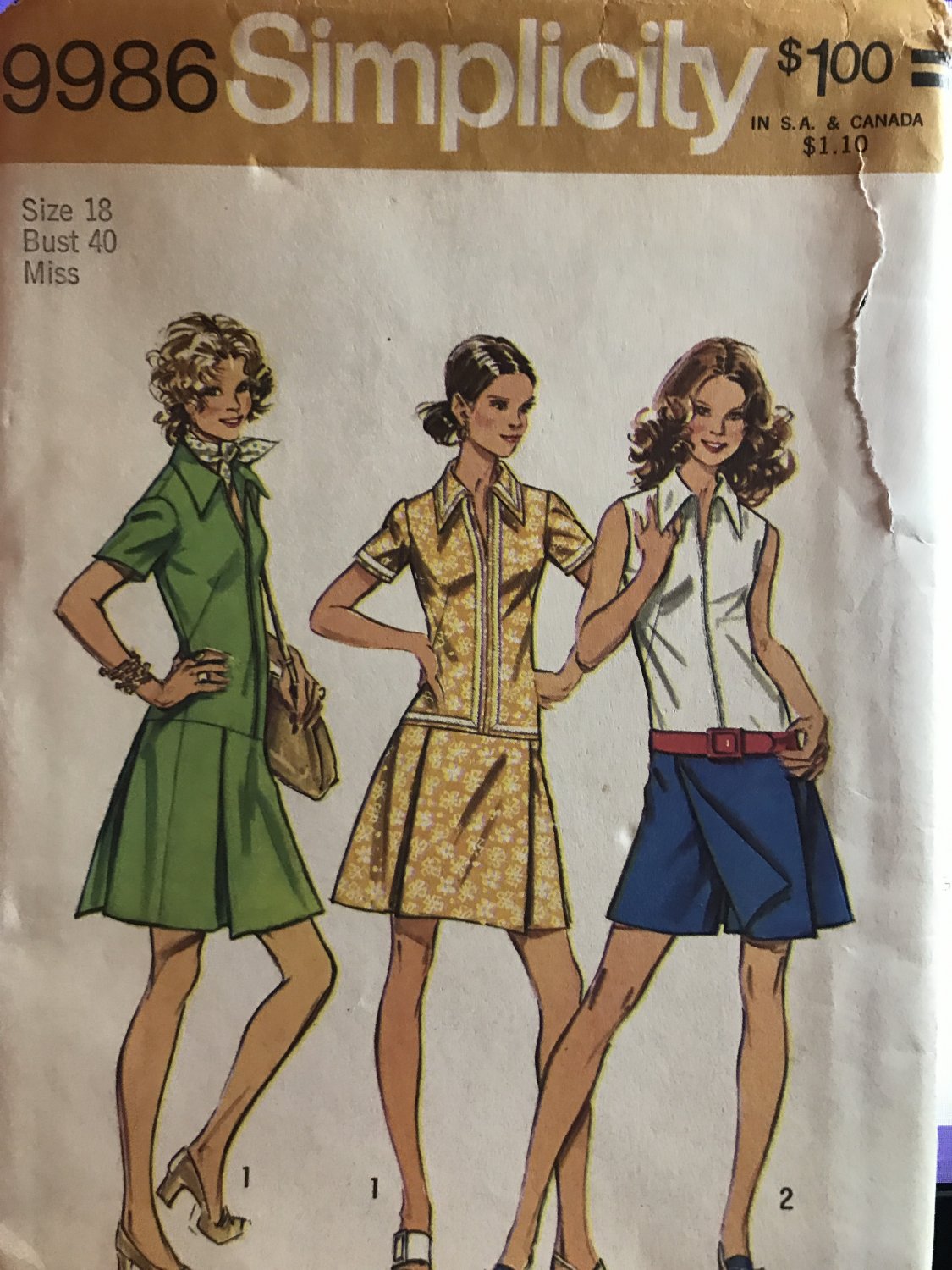 Simplicity Misses' Mini-Pantdress Skort Dress Sewing Pattern size 18