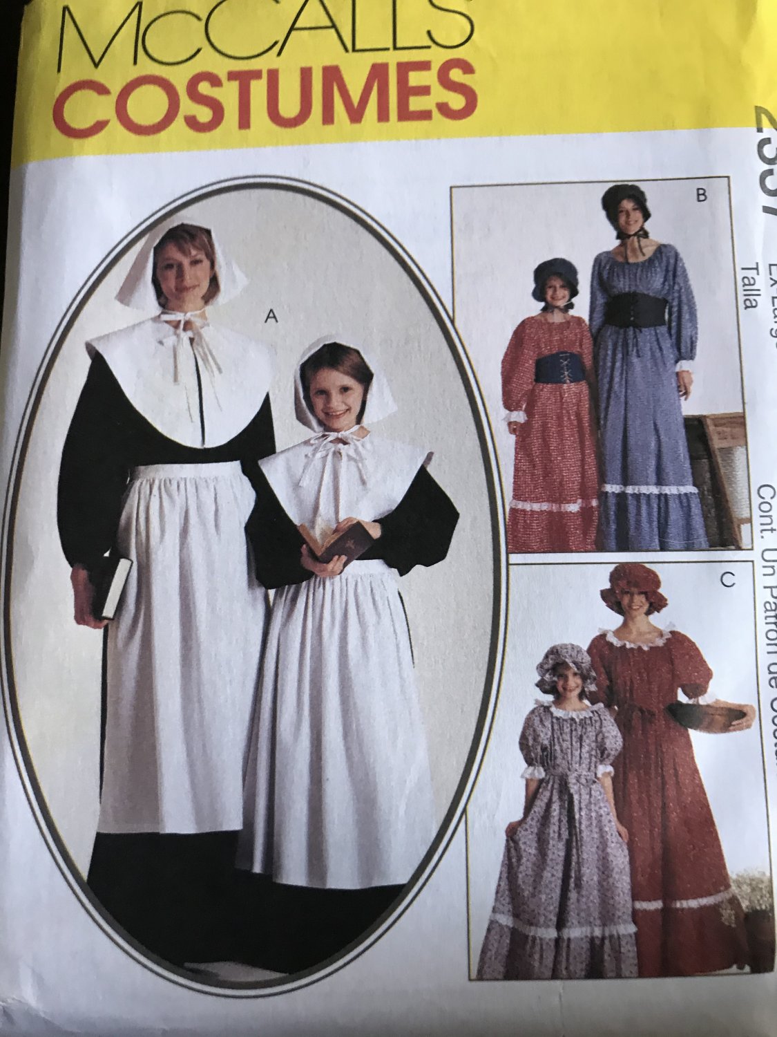 McCall's 2337 Pioneer Puritan Early American Primitive Farm Dress & Apron Costume Sewing Pattern