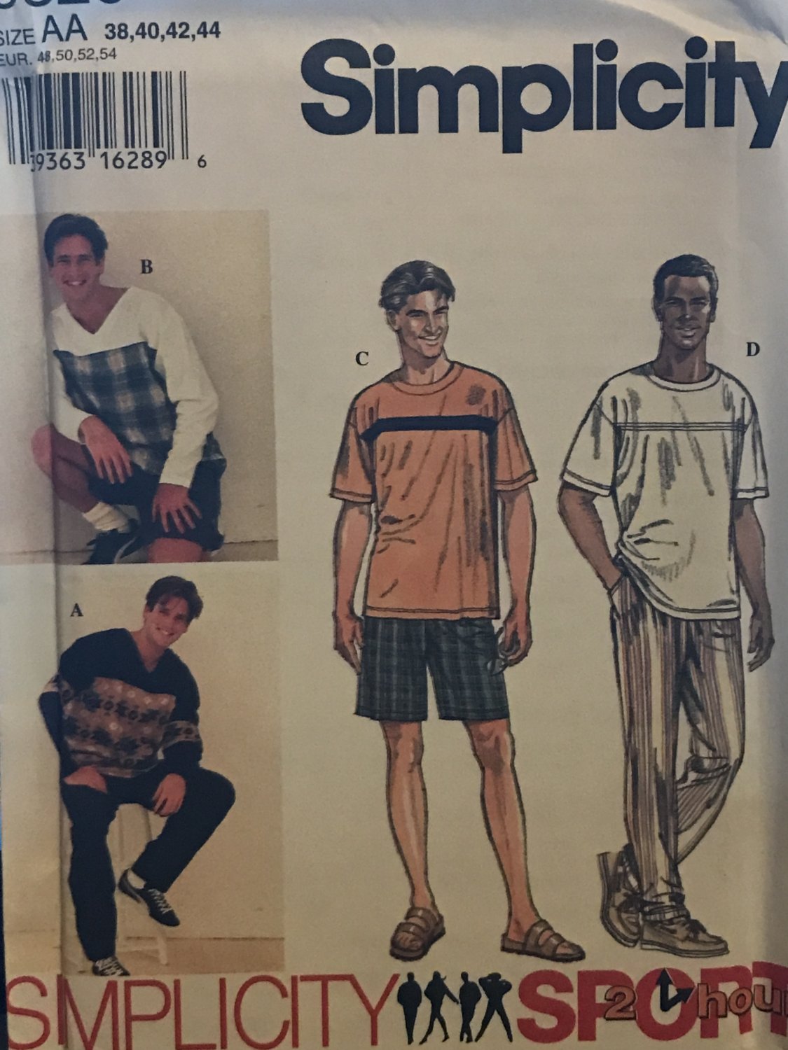 Simplicity 9326 Men's Separates Sewing Pattern size 38 - 44