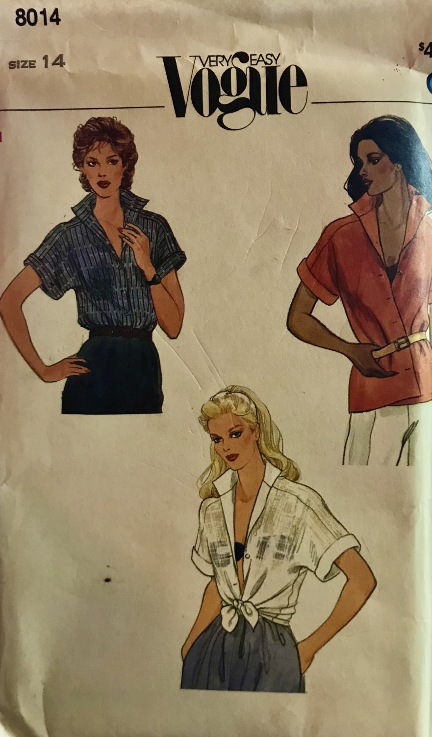 Very Easy Vogue 8014 Loose-fitting blouse sewing pattern size 14