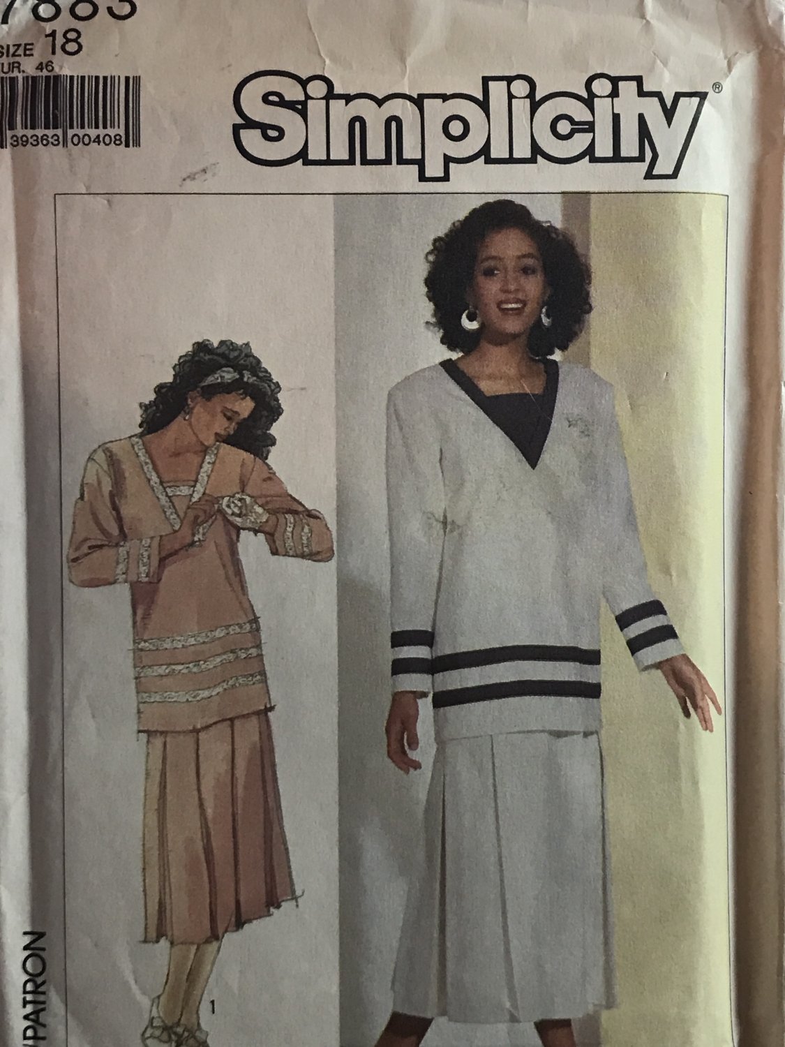 Simplicity 7883 Misses' Two-Piece Dress Sewing Pattern size 18