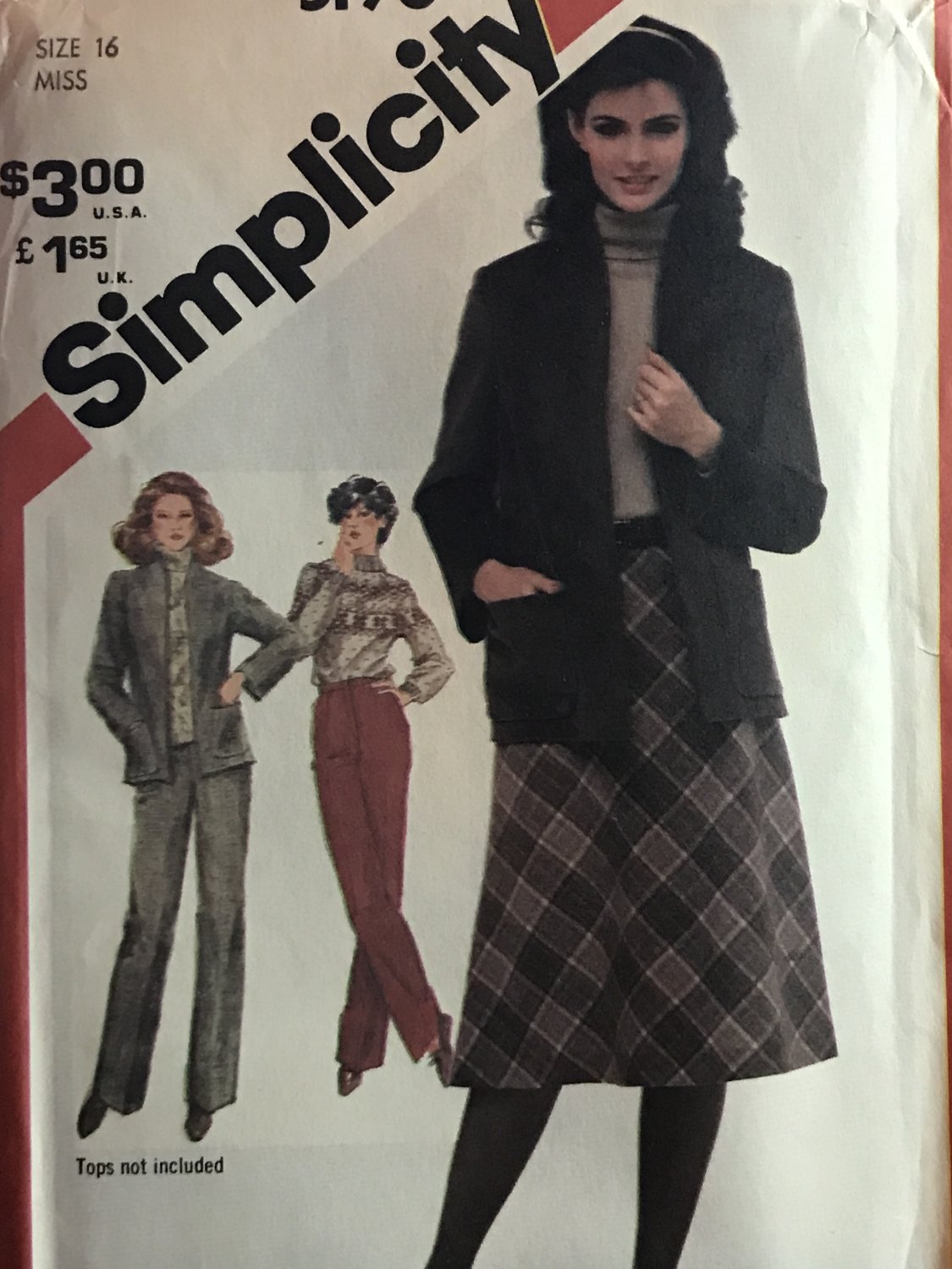 Simplicity 5198 Misses' Straight-Leg Pants, Bias Skirt and Unlined Jackets Sewing Pattern size 16