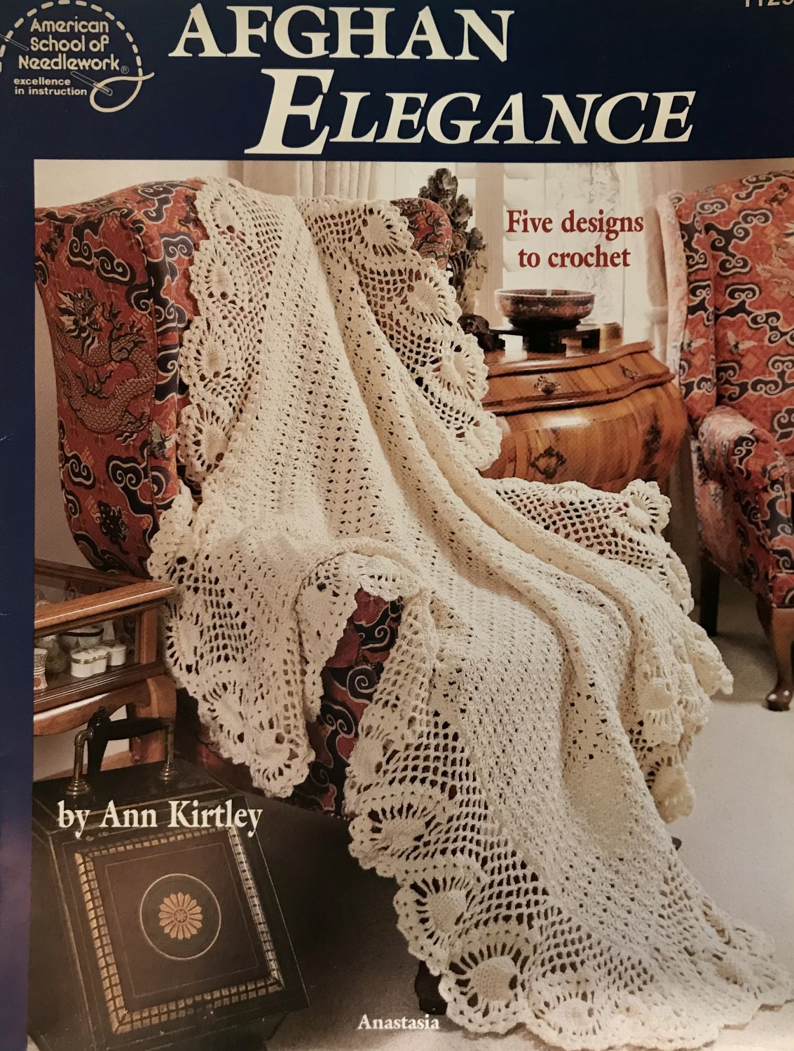 Afghan Elegance American School of Needlework 1129 Blanket Afghans Crochet Pattern
