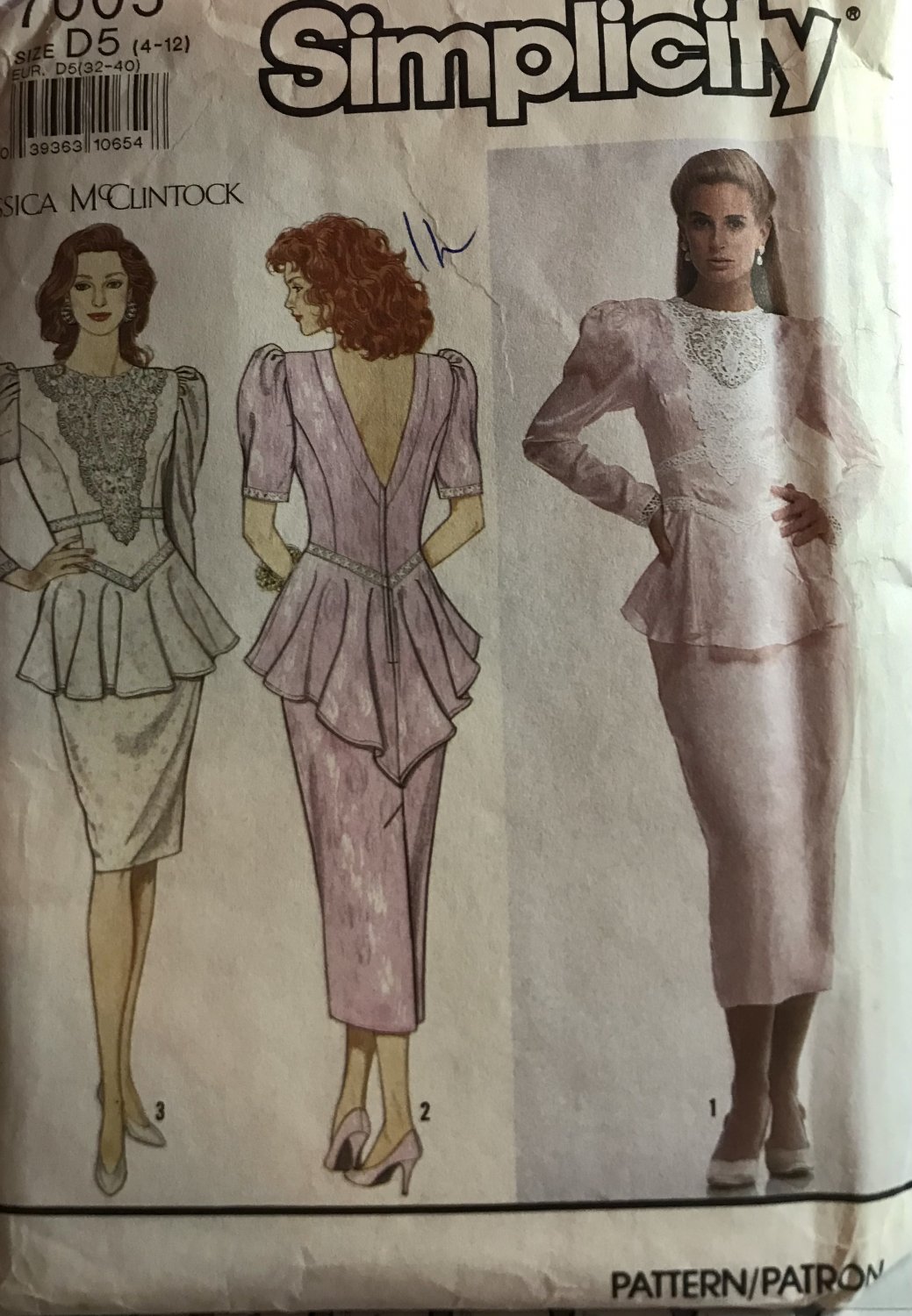 Simplicity 7005 Designer Jessica McClintock Cocktail Dress Sewing Pattern Size 4 - 12
