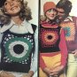 Coats & Clark"s Studio Card No. 4 Rib Ticklers Groovy Retro Vests Crochet Pattern 1970's