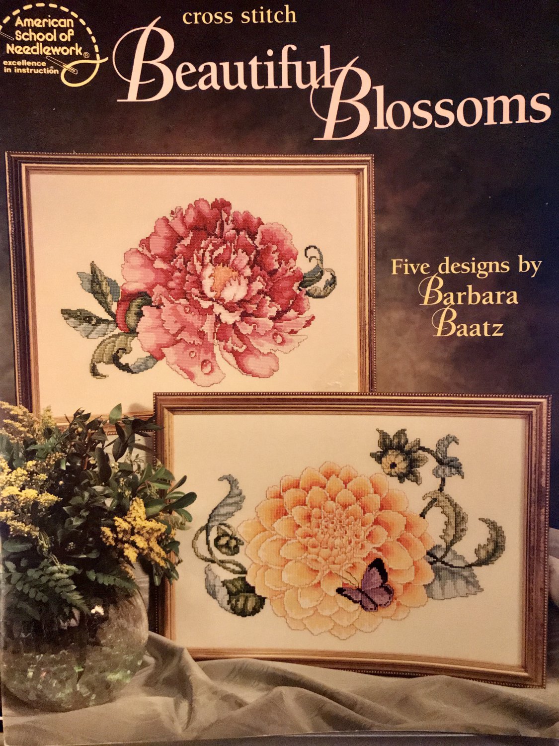 Beautiful Blossums flowers Cross Stitch Pattern American School of Needlework 3689
