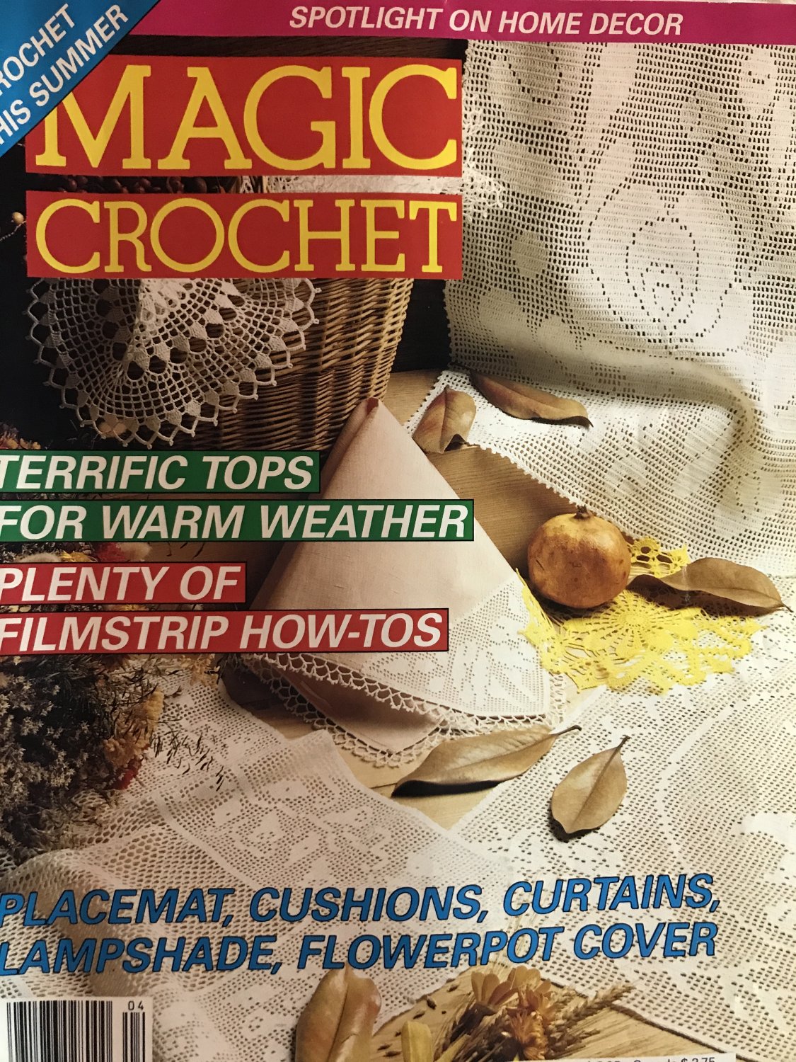 Magic Crochet Magazine 71 April 1991 Thread Crochet Home Decor Doilies Curtains Lampshade