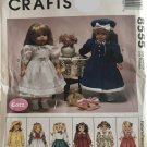 McCall's 8555 18" Doll Clothes  Raincoat, dresses, skirt sweater