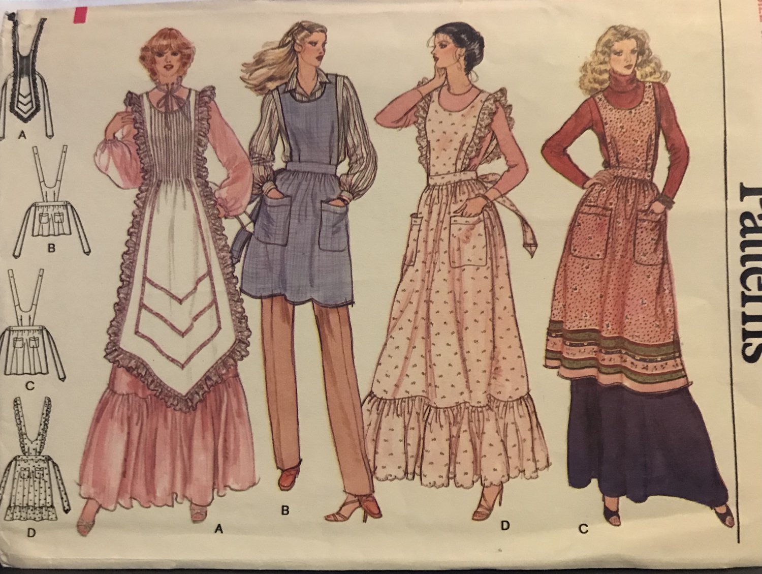 Vogue 7256 Misses' Aprons Sewing Pattern vintage 1975 pattern