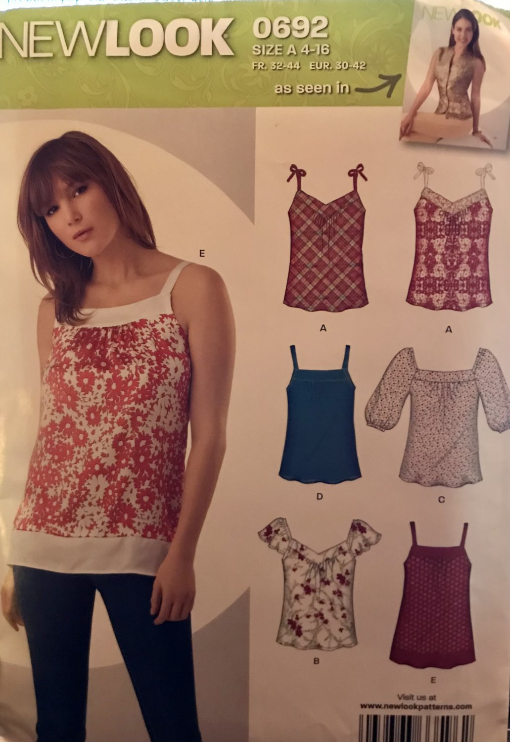 New Look 0692 Misses tops 7 designs in one Sewing Pattern size 4 - 16