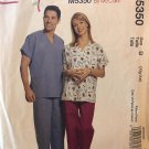 McCall's 5350 Misses" and Mens' Top and Pull-on Pants Scrubs Sizes XLG-XXL