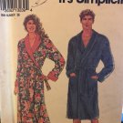 Women's Simplicity 8091 Men's Robe in Two Lengths Sewing Pattern Size XS - XL