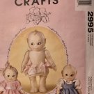 McCall's 2995 Kewpie Cupie Doll soft sculpture doll and clothes Sewing Pattern 14" complete