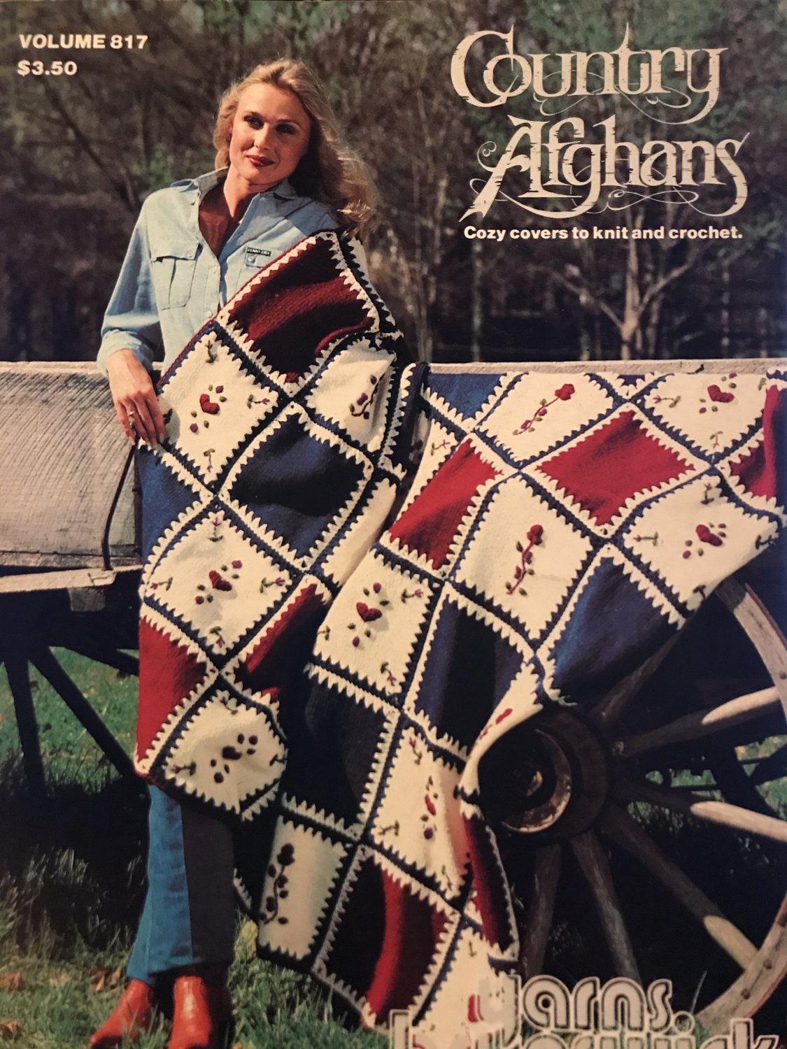 Country Afghans Vintage Brunswick Knitting and Crocheting Pattern 817