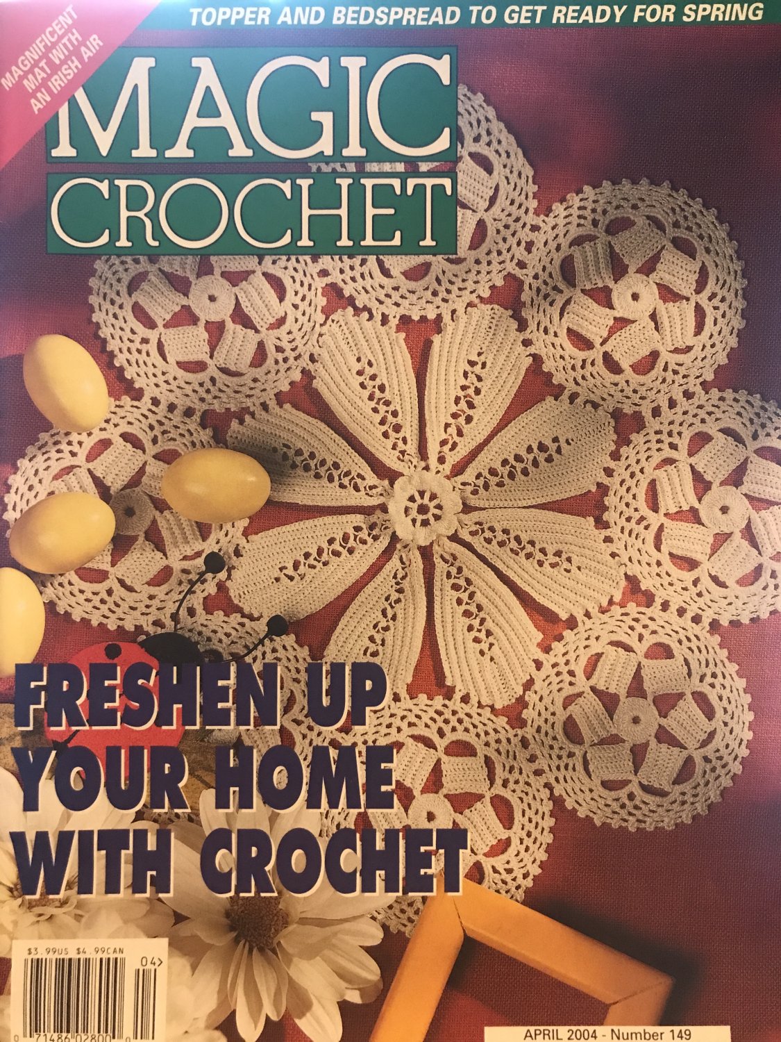 Magic Crochet Magazine 149 April 2004 Thread Crochet Doiles, Bedspread, Curtains