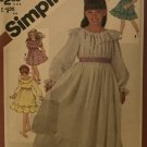 Simplicity 5396 Girls' Pullover Dress in Two Lengths Sewing Pattern Size 12