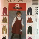 McCall's 3360 Toddlers Girls jumper, overalls, rompers sewing pattern size 1,2,3,4