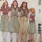 McCall's 6491 Girls Jean skirt, vest and pants, pants sewing pattern size 8