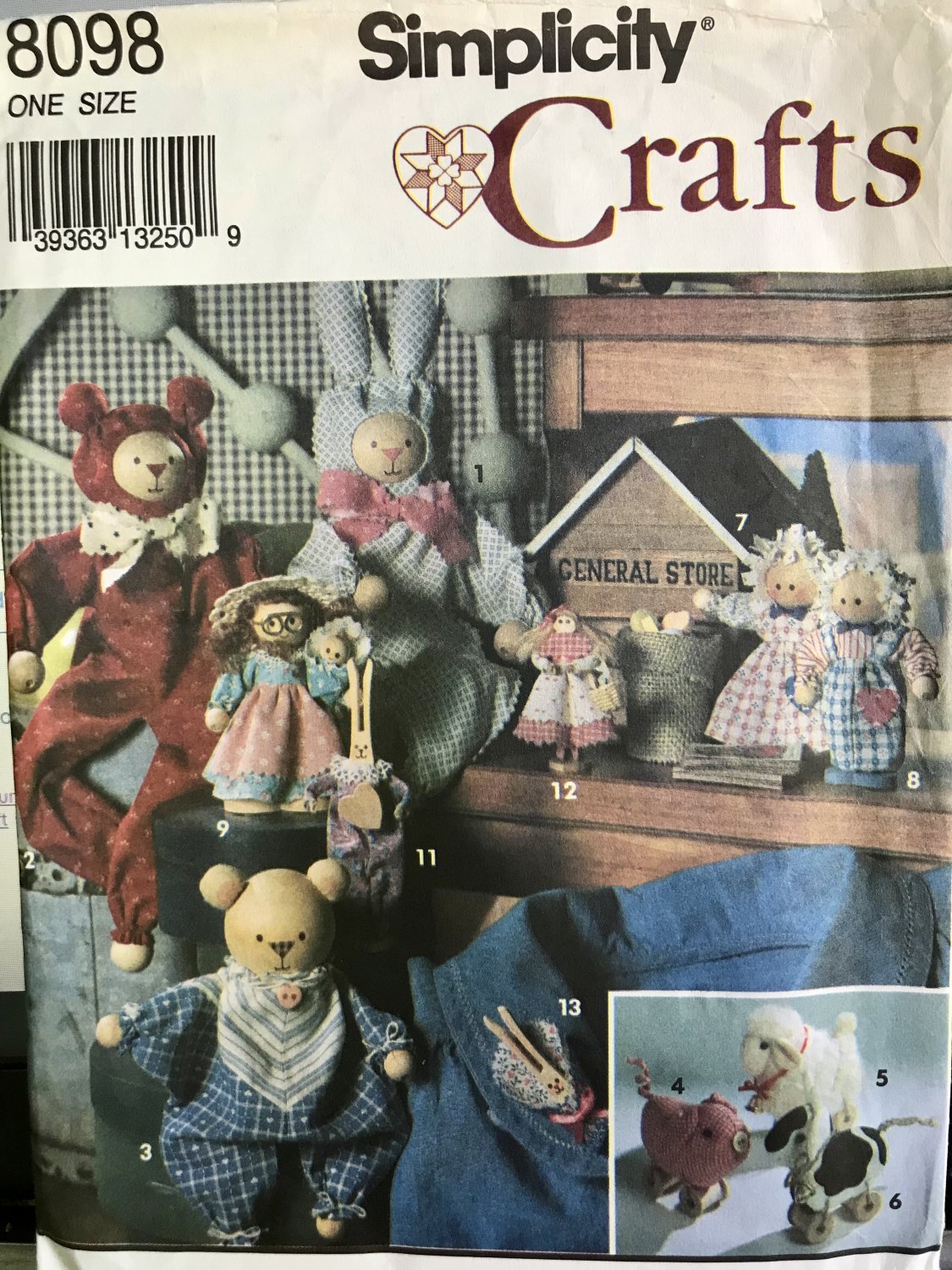 Simplicity Crafts 8098 Wooden Spool & Ball Dolls Sewing Pattern