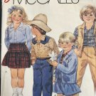 McCalls 3246 Boy's Girl's Western Cowboy Shirt Skirt Pants Size 6 Breast 25" Sewing Pattern