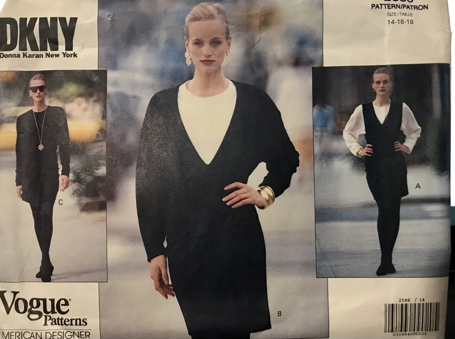 VOGUE 2586 DKNY DONNA KARAN Misses' Jumper Dress Size 14 16 18 Sewing Pattern