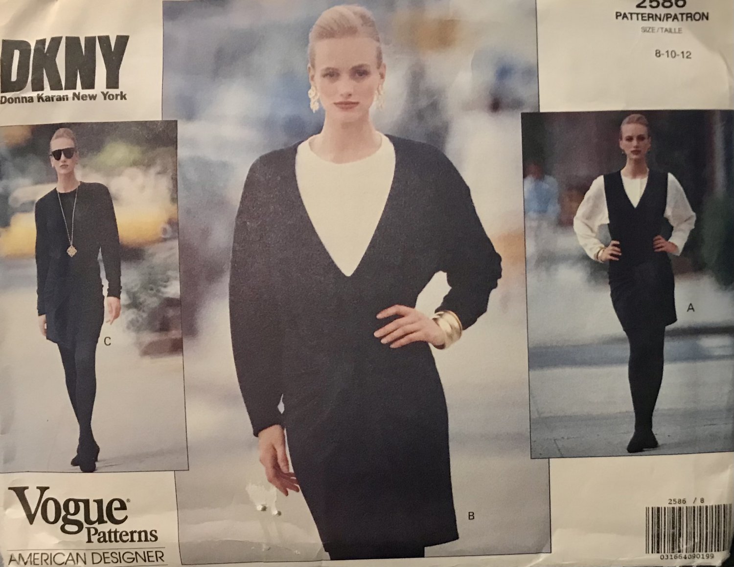 VOGUE 2586 DKNY DONNA KARAN Misses' Jumper Dress Size 8 10 12 Sewing Pattern