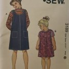 Kwik Sew 3189 Girls'  jumper and tops size 4 5 6 7 Sewing Pattern