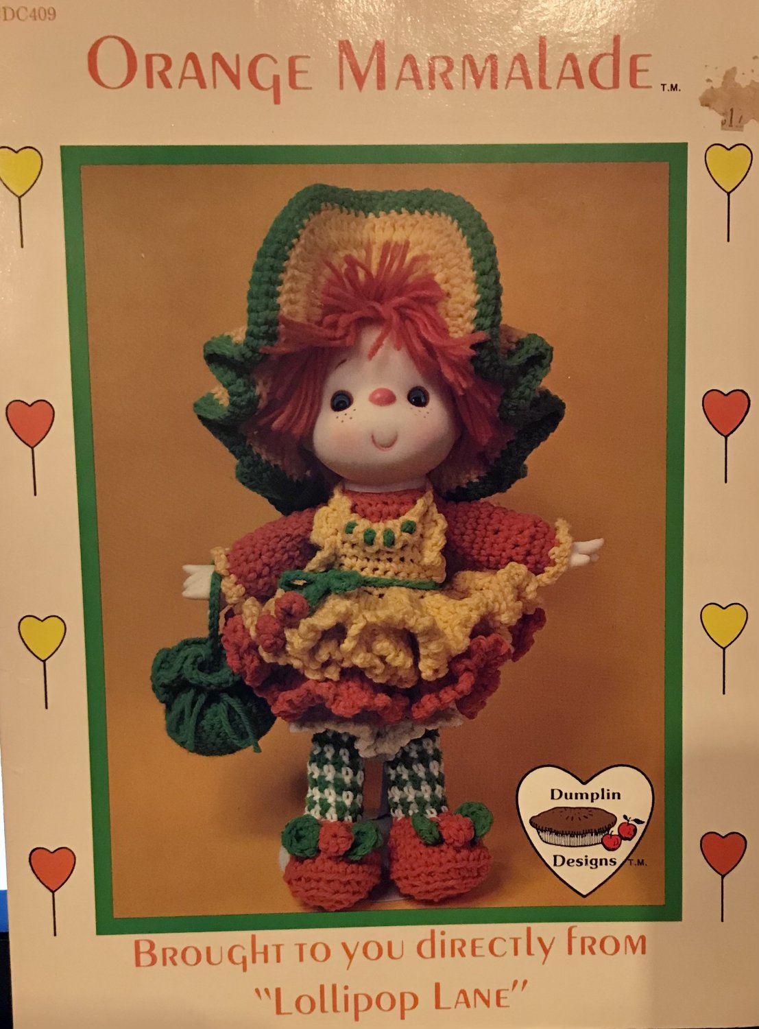 Orange Marmalade Crochet doll pattern Lollipop Lane Dumplin Designs CDC409