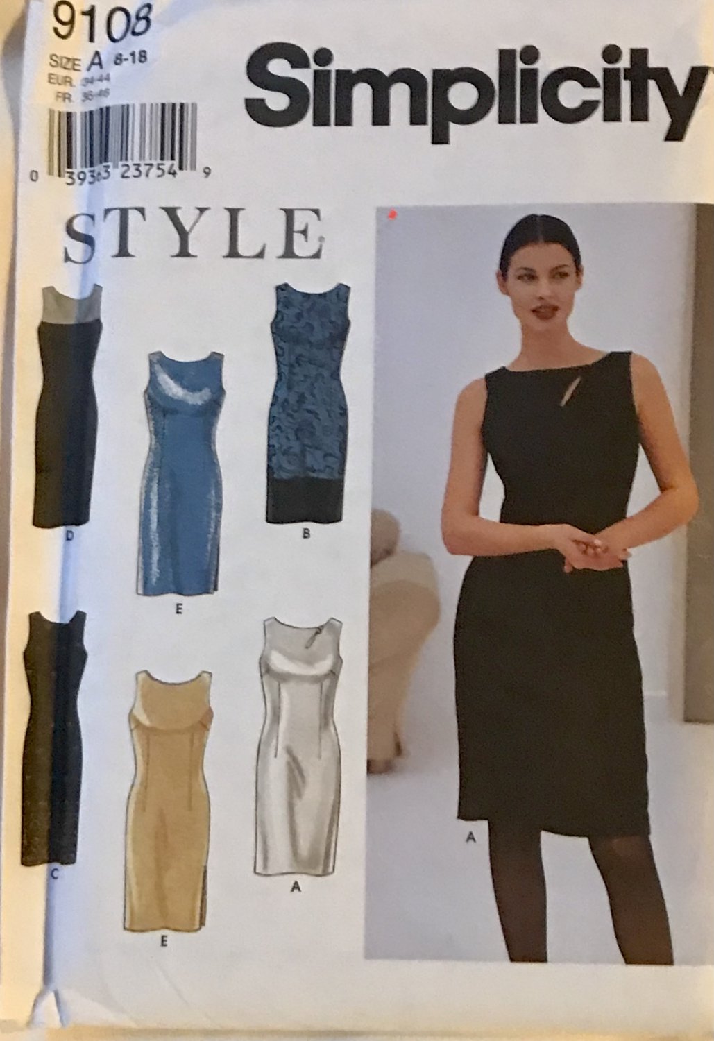 Simplicity 9108 Misses Dress Size 8 - 18 Uncut Sewing Pattern