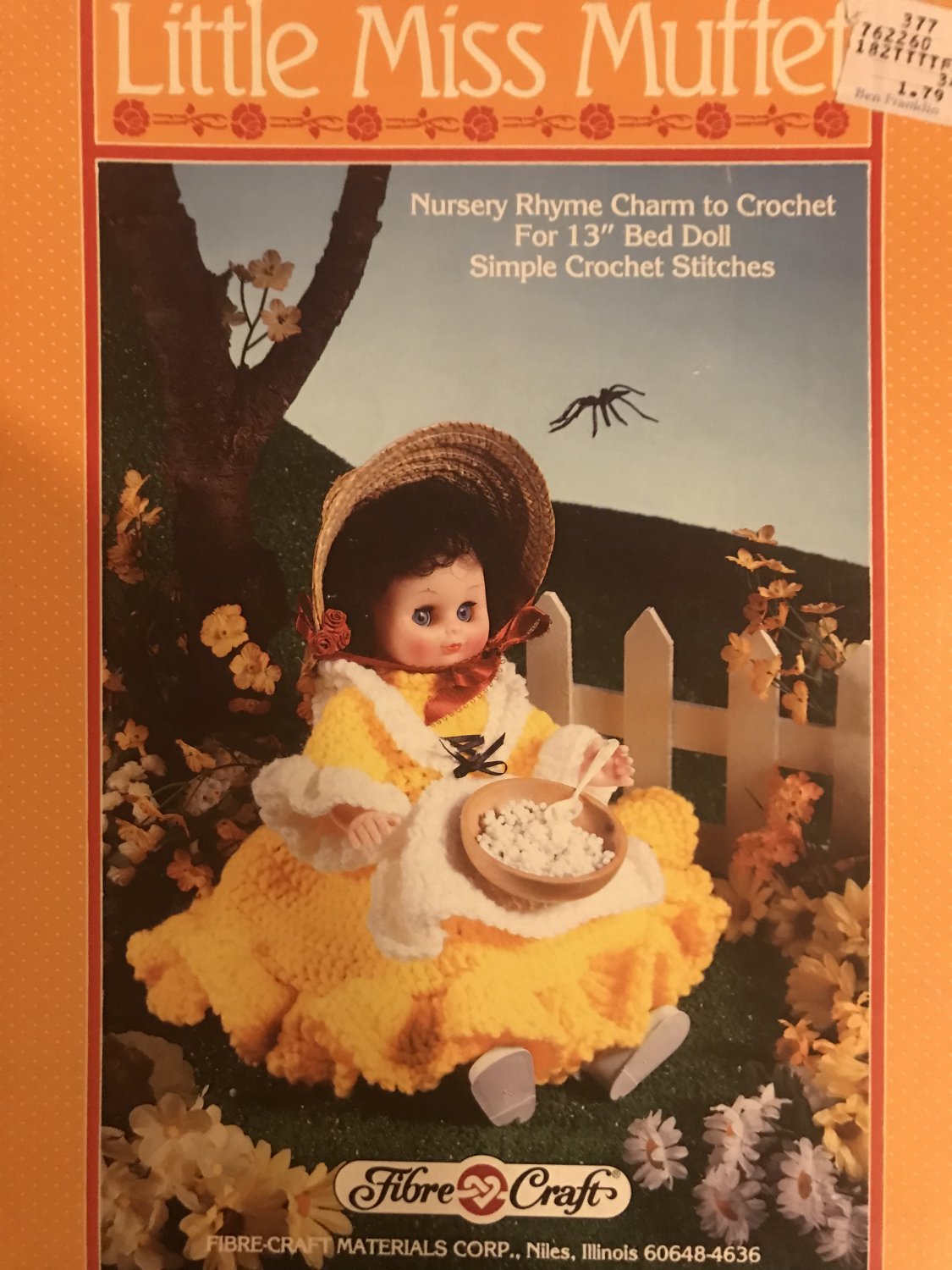Little Miss Muffet 13" Bed Doll Gown Crochet Pattern Fibre Craft FCM158
