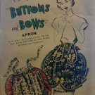 Advance "Buttons and Bows" Half Apron Sewing Pattern 1948 JC Penney Promo