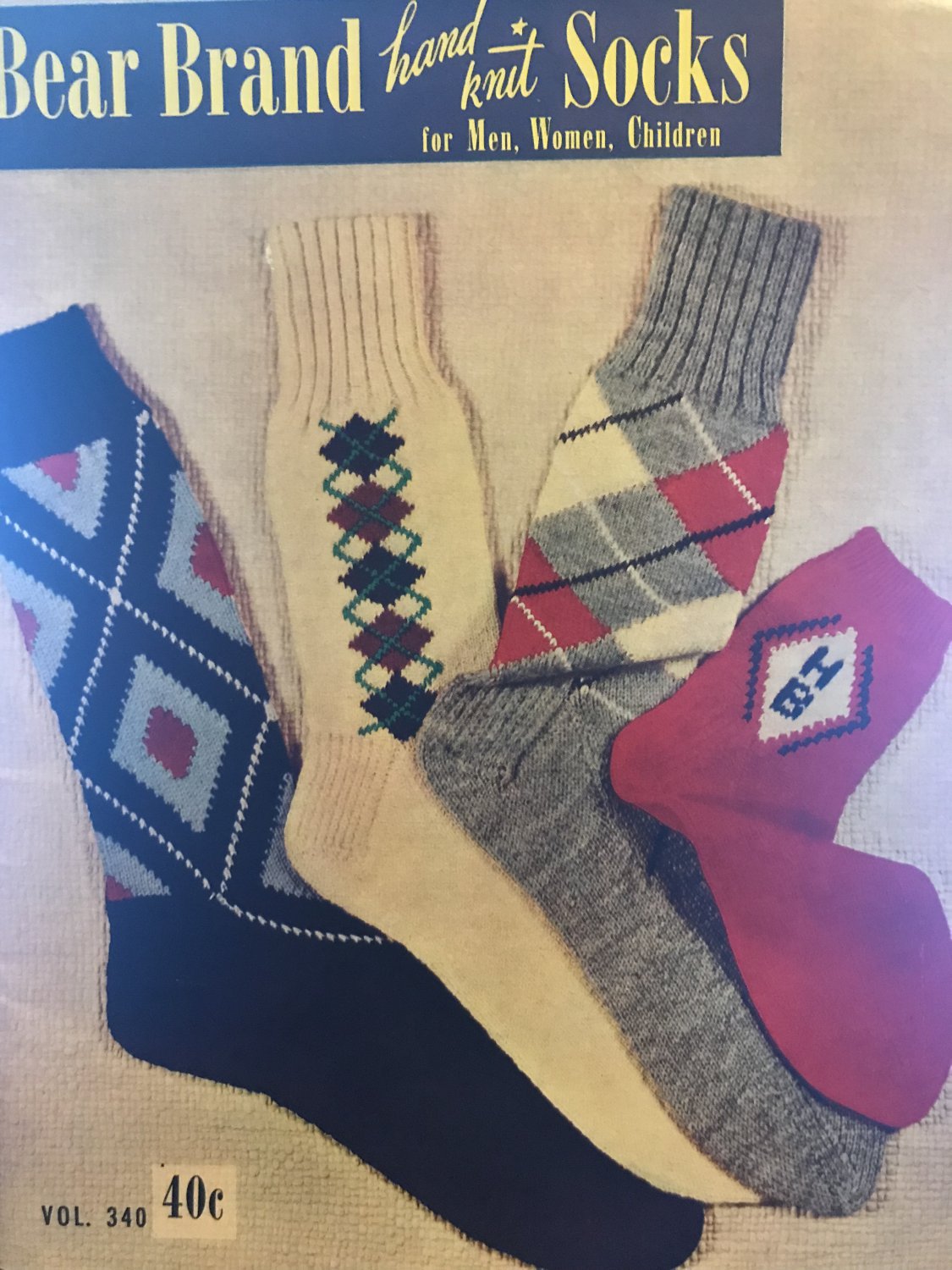 Hand Knit Socks Bear Brand Yarns Knitting Pattern Vol. 340