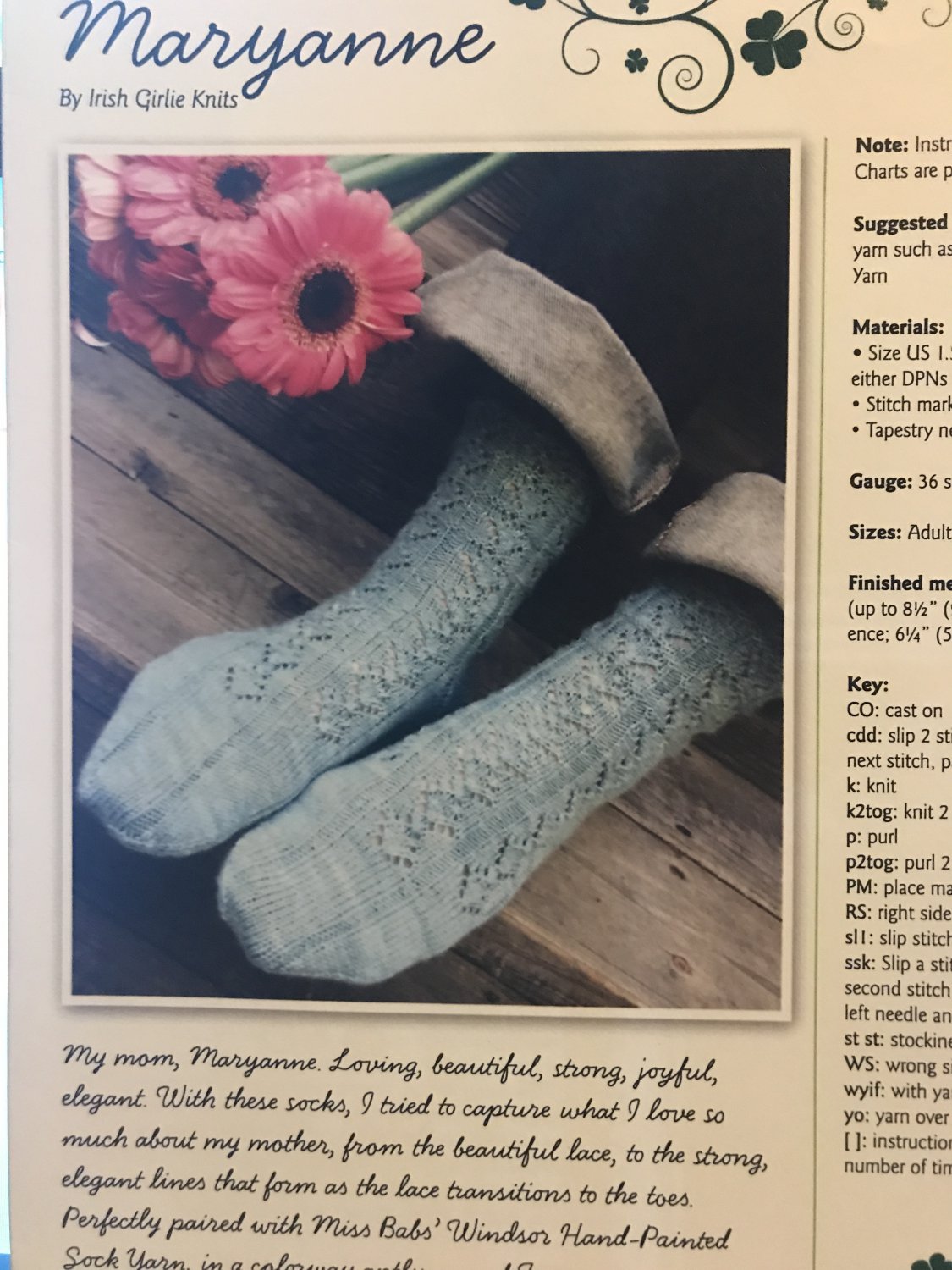 Maryanne Socks Knitting Pattern - Irish Girlie Knits Designs