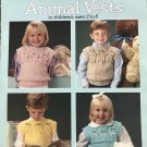 Quick to Knit Animal Vests Knitting Pattern Leisure Arts 497