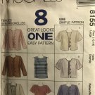 McCall's 8155 Misses' Twin Set Top & Jacket in Two Lengths Sewing Pattern Size 16 18