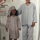 McCall's 9612 Children's Unisex Nightshirt, Pajamas, Hat/Bootees Size Xsm,Sm (2-7) Sewing Pattern