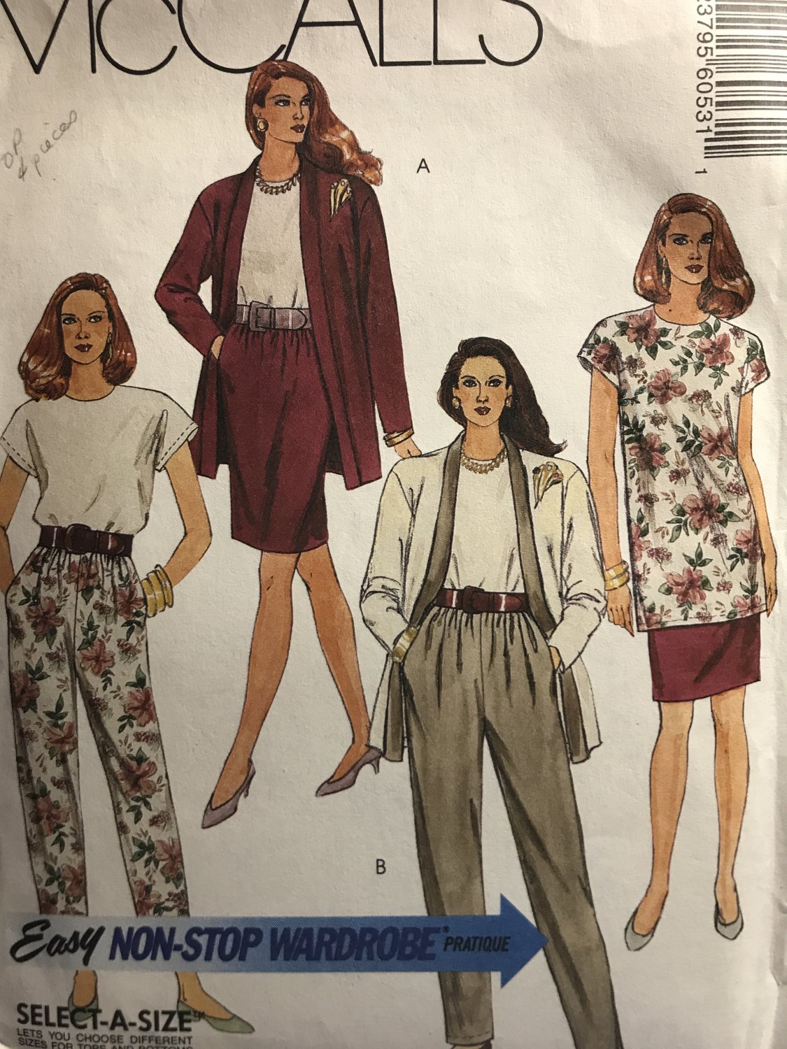 McCall's 6053 Cardigan, Tunic or Top, Skirt and Pants in Two Lengths Sewing Pattern Size 8 10 12