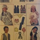 Simplicity 9498 Winter vest, hat, scarf, mittens, backpack Sewing Pattern for Boys Girls sizes 3-16,