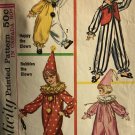 Simplicity 6198 Boys' and Girls' Clown Halloween Costumes with Cone Hat Size Small 4-6