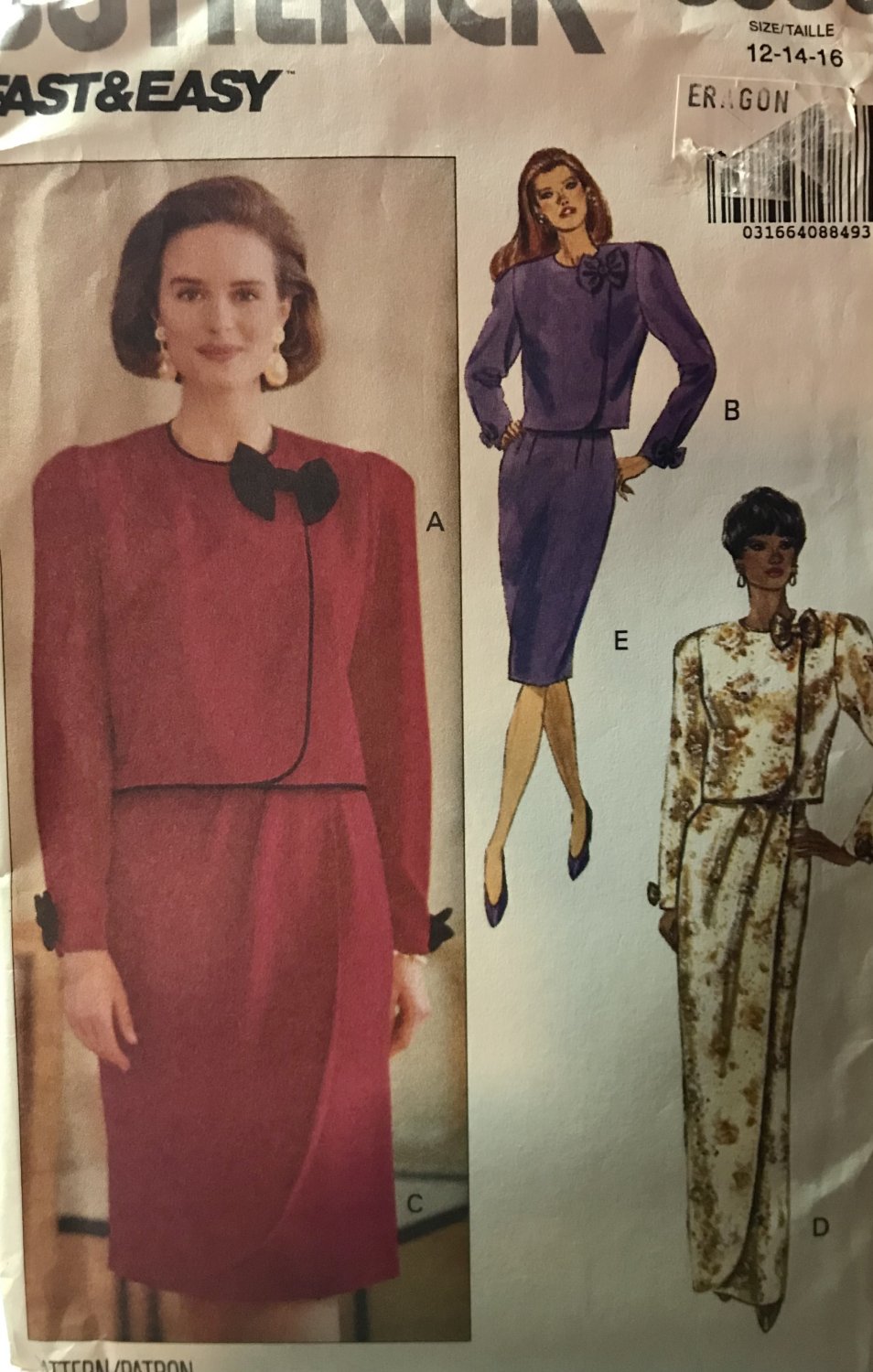 Butterick 5099 Misses'/Misses' Top and Skirt in two lengths Sewing Pattern Size 12 14 16