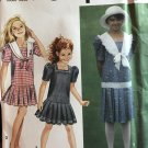 Simplicity 7734 Girls' Dress with or without collar Sewing Pattern Size 7-10