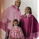 Simplicity 3981 No-Sew Fleece Poncho Pattern Size Child 2-4, Girls 8-12, Women 10-16 UNCUT