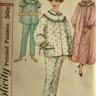 Simplicity 3239 Set of Women's Pajama's Nightgown 50's Pants Tops Size 18, Bust 38